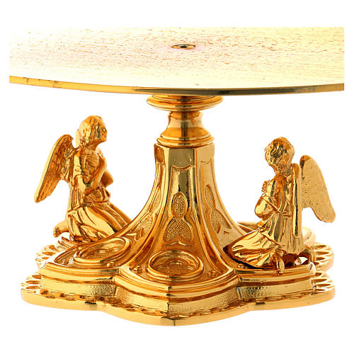 Monstrance throne in gold-plated brass with angels 2