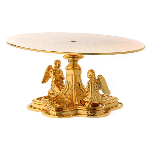 Monstrance throne in gold-plated brass with angels 3