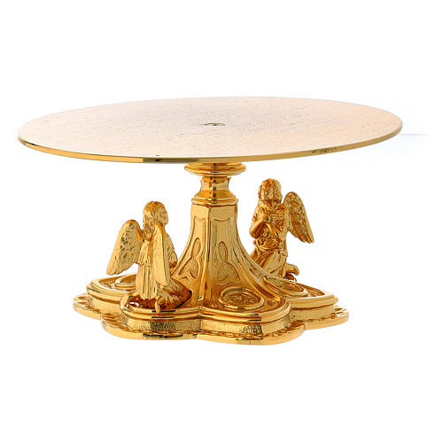 Monstrance throne in gold-plated brass with angels 4