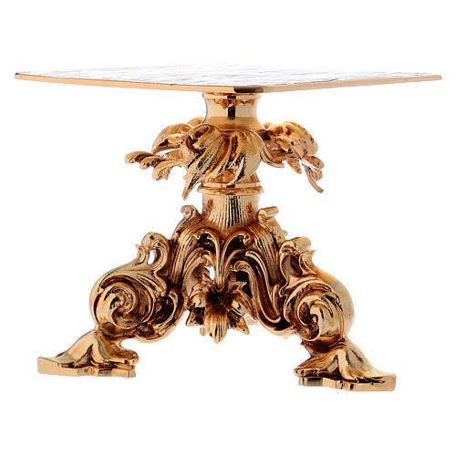 Monstrance stand 24x22cm gold-plated brass, baroque style 5