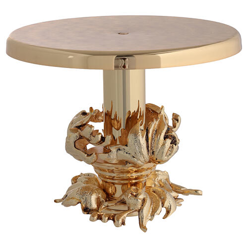 Base para ostensório 18 cm em latão moldado dourado 3