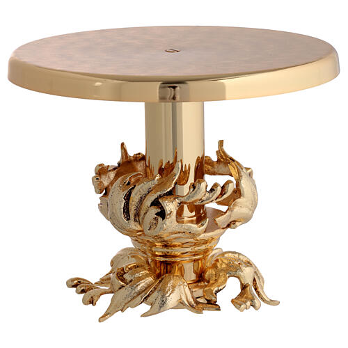 Monstrance stand in gold-plated brass 7 inch tall 4