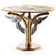 Monstrance throne in fused brass two-coloured with angels s3