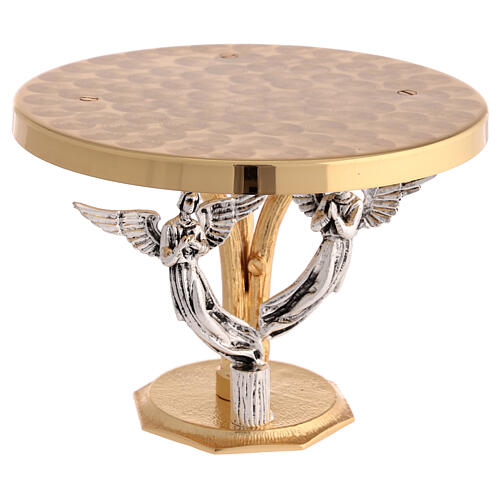 Monstrance throne in fused brass two-coloured with angels 1