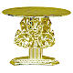 Base para ostensório decorações latão dourado moldado h 14 cm s1
