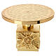 Monstrance throne in fused brass wet in gold 14 cm- plate 18,5 cm s3