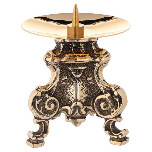 Monstrance in polished brass, baroque style 1