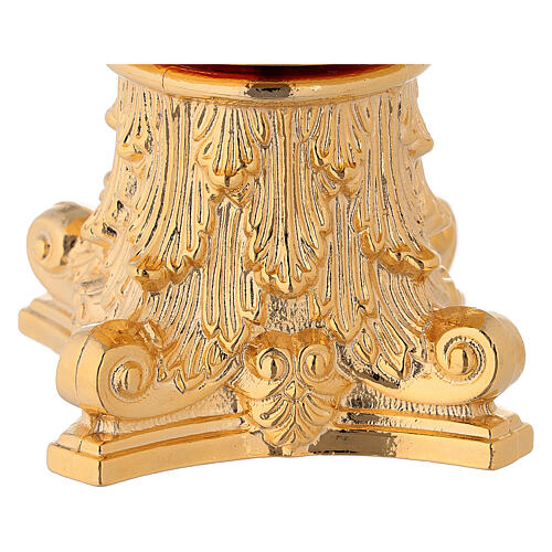 Monstrance in brass with tip, capital-shaped 2