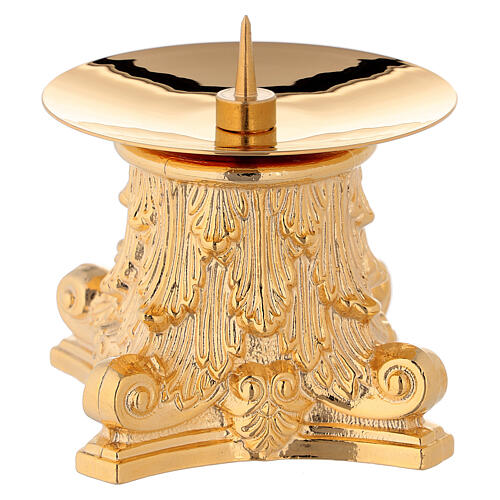 Monstrance column capital-shaped with spike in brass 1