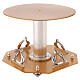 Base for monstrance two-toned in gold-plated brass, hand made s3