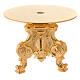 Rococo round monstrance stand golden brass 15x15 cm s1