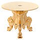 Rococo round monstrance stand golden brass 15x15 cm s2