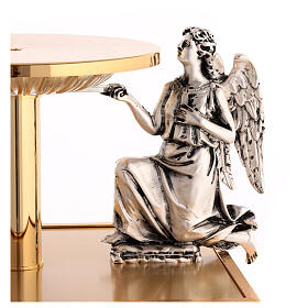 Baroque-style 24k gold-plated cast brass stand, 12 in