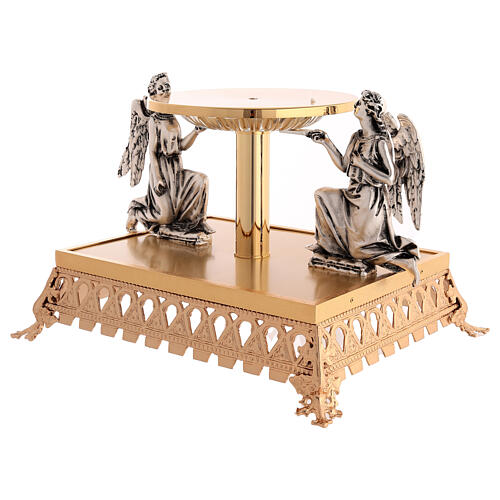 Baroque-style 24k gold-plated cast brass stand, 12 in 3