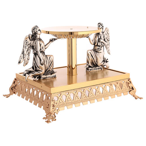 Baroque-style 24k gold-plated cast brass stand, 12 in 5