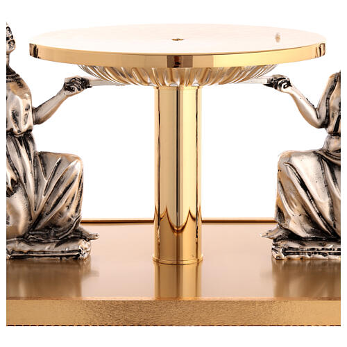 Baroque-style 24k gold-plated cast brass stand, 12 in 6