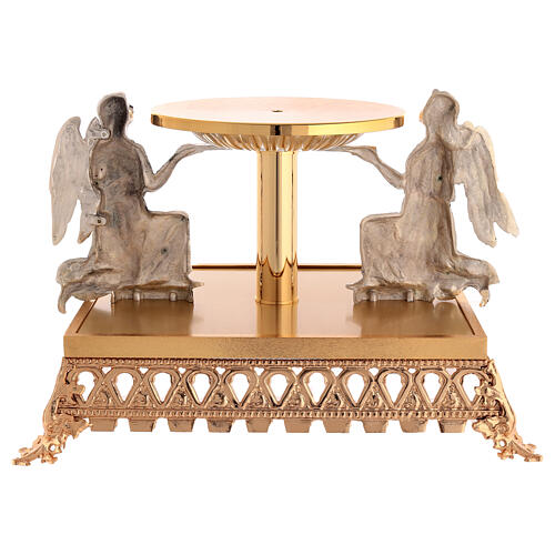 Monstrance stand 24k gold cast brass, baroque model, 30 cm 9