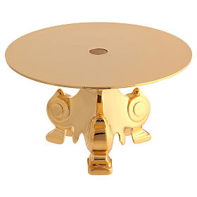 Baroque golden brass monstrance stand, 16 cm