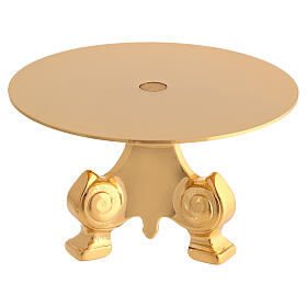 Baroque golden brass monstrance stand, 16 cm