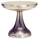 Monstrance stand, silver-plated metal with hand-chiseled wheat ears, 8-inch diameter s1