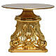 Baroque gold-plated brass monstrance stand base, 5-inch diameter s1