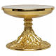 Gilded brass monstrance stand with wheat-ear decoration, 20 cm diameter s1