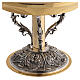 Monstrance stand with gilded and silver floral scrollwork, 8x8 in s3