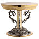 Monstrance stand with gilded and silver floral scrollwork, 8x8 in s5