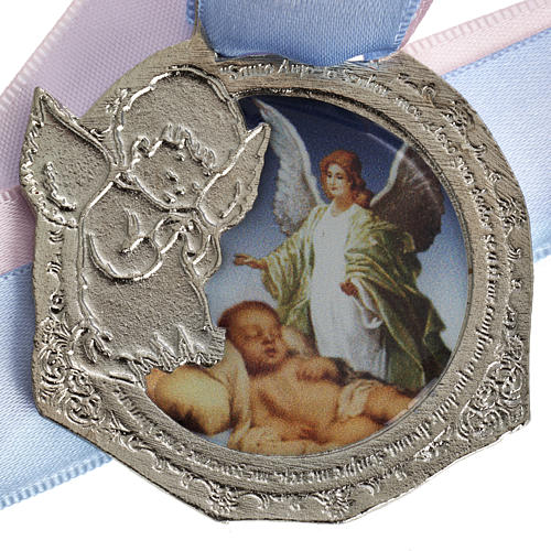 Medal, cradle decoration with double ribbon 2