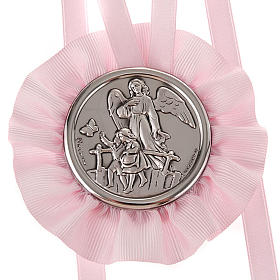 Medal, cradle decoration with guardian angel and 2 babies