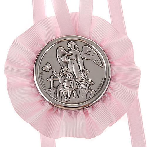 Medal, cradle decoration with guardian angel and 2 babies 2