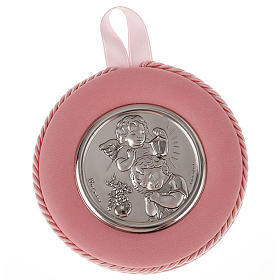 Medal, cradle decoration, angel, baby and lantern