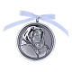 Medallón para cuna redonda Virgen Ferruzzi cinta blanca s1