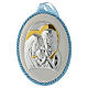 Medalha de berço azul Sagrada Família e caixa de música s1
