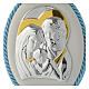 Medalha de berço azul Sagrada Família e caixa de música s2