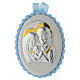 Médaille lit pompons bleu St Famille et carillon s1