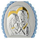 Médaille lit pompons bleu St Famille et carillon s2