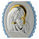 Médaille lit pompons bleus Vierge Enfant avec carillon s2