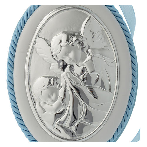 Cradle headboard medallion light blue with angel and musical box 2