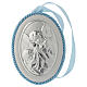 Cradle headboard medallion light blue with angel and musical box s1