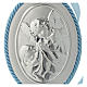 Cradle decoration medallion light blue with angel and musical box s2