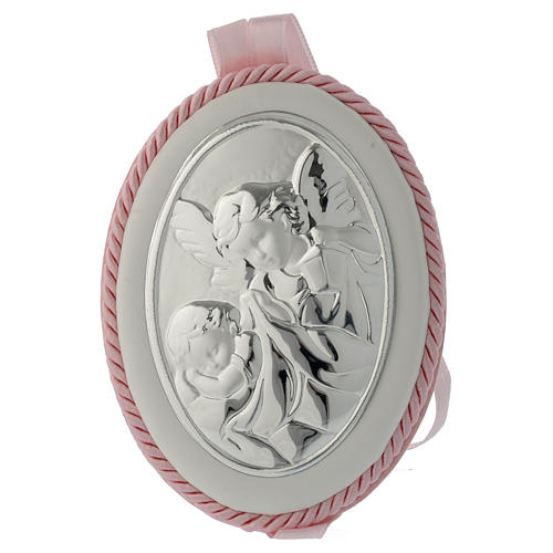 Médaille pour lit rose Ange gardien carillon 1