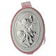 Cradle decoration medallion with Guardian Angel and musical box pink s1