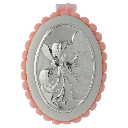 Médaille de lit rose Ange carillon avec pompon 1
