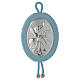 Cradle decoration light blue with Guardian Angel and musical box s1
