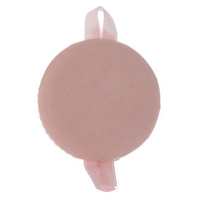 Médailles et icône pour lit enfant: Médaille pour lit Padre Pio avec carillon rose