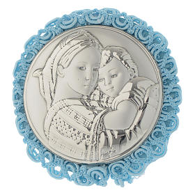 Medallón para cuna redonda Virgen de la Silla Carillón Azul