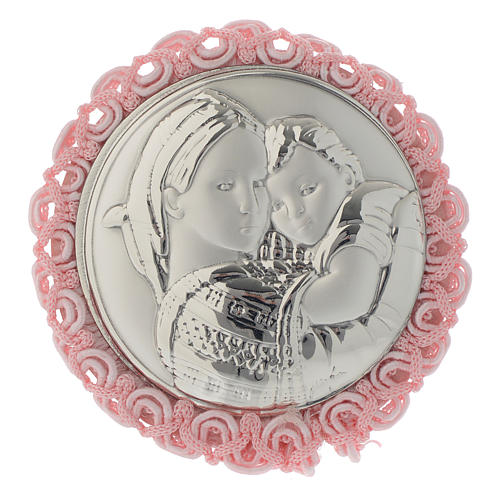 Medalion okrągły Madonna della Seggiola Pozytywka Różowy 1