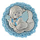 Silver crib toy with Angel and musical box in light blue s1