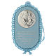 Medalha para berço prata oval Virgem Ave Maria e caixa de música azul s1